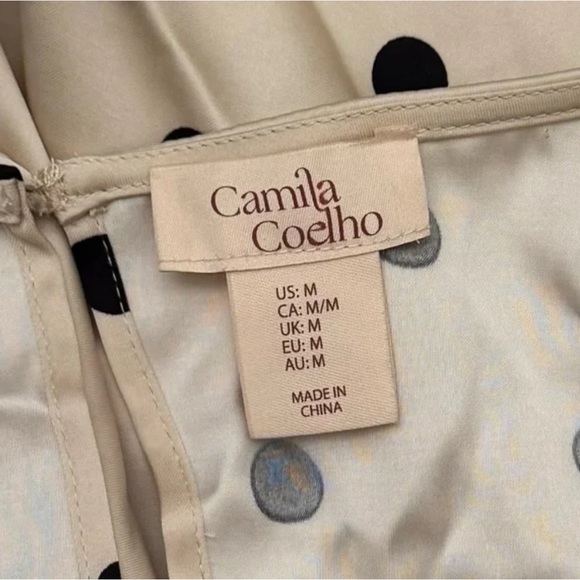 Ivory Satin Polka Dot Slip Dress with Lace Trim Dupe to Free People - Picture 3 of 5